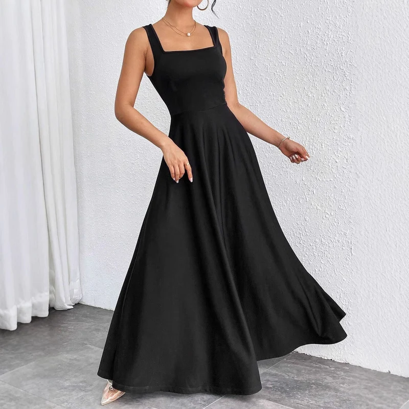 Elegantes Damen Maxikleid mit weichem Schnitt & quadratischem Ausschnitt Avellé