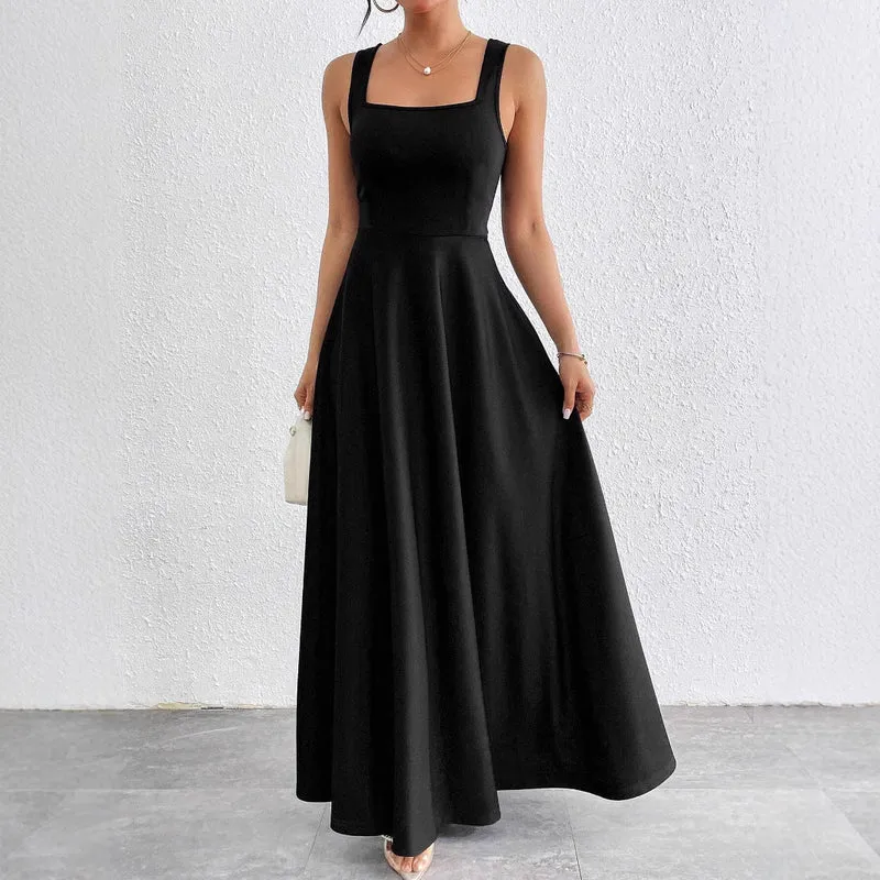 Elegantes Damen Maxikleid mit weichem Schnitt & quadratischem Ausschnitt Avellé