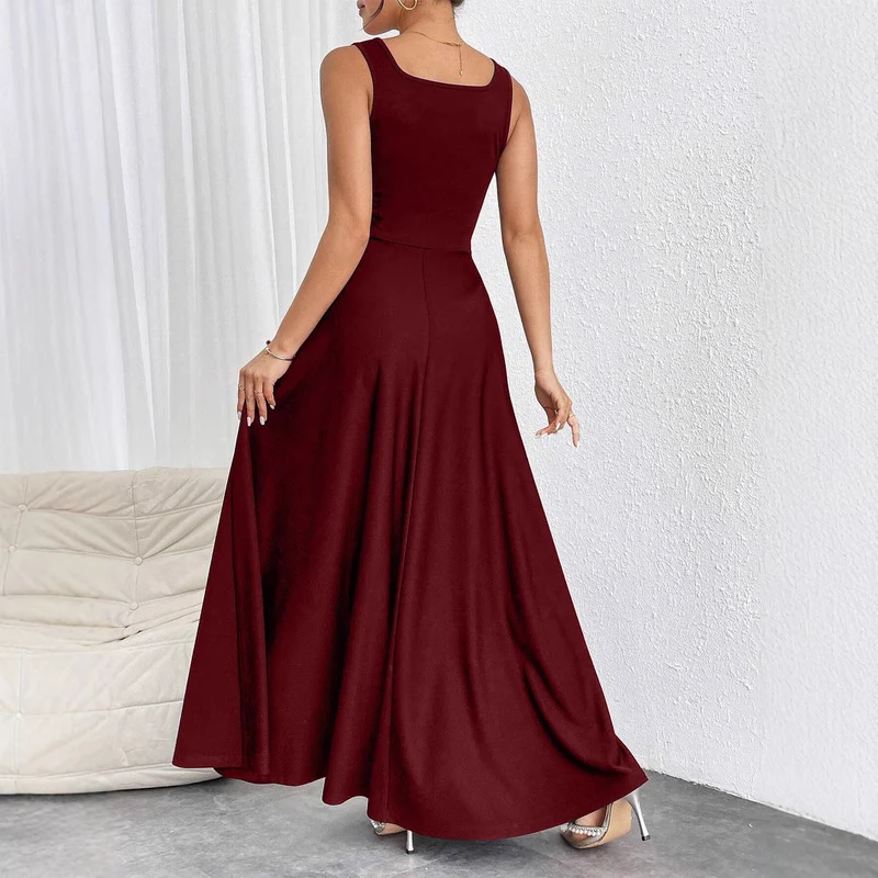 Elegantes Damen Maxikleid mit weichem Schnitt & quadratischem Ausschnitt Avellé