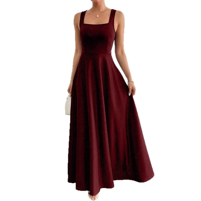 Elegantes Damen Maxikleid mit weichem Schnitt & quadratischem Ausschnitt Avellé