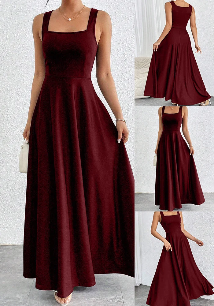 Elegantes Damen Maxikleid mit weichem Schnitt & quadratischem Ausschnitt Avellé