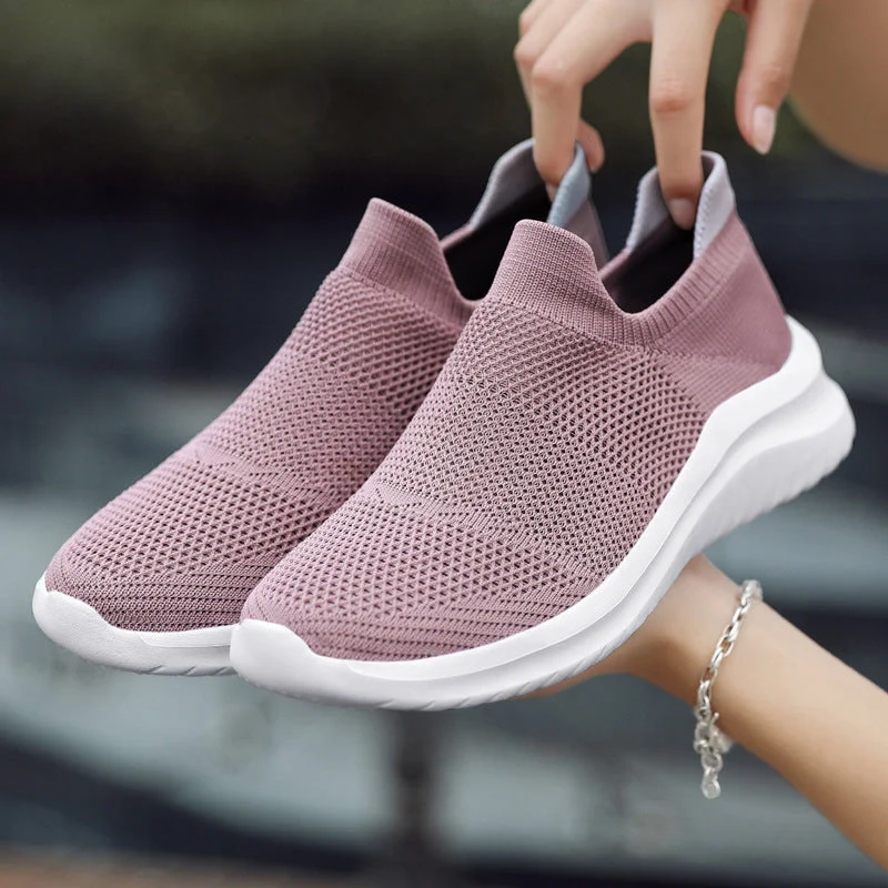 Damen Atmungsaktive Slip-On Sneakers mit stoßdämpfender Sohle