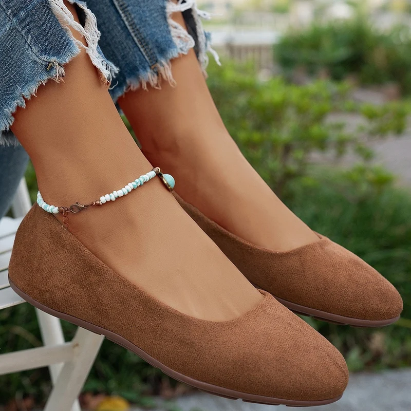 Damen Ballerinas aus weichem Wildleder