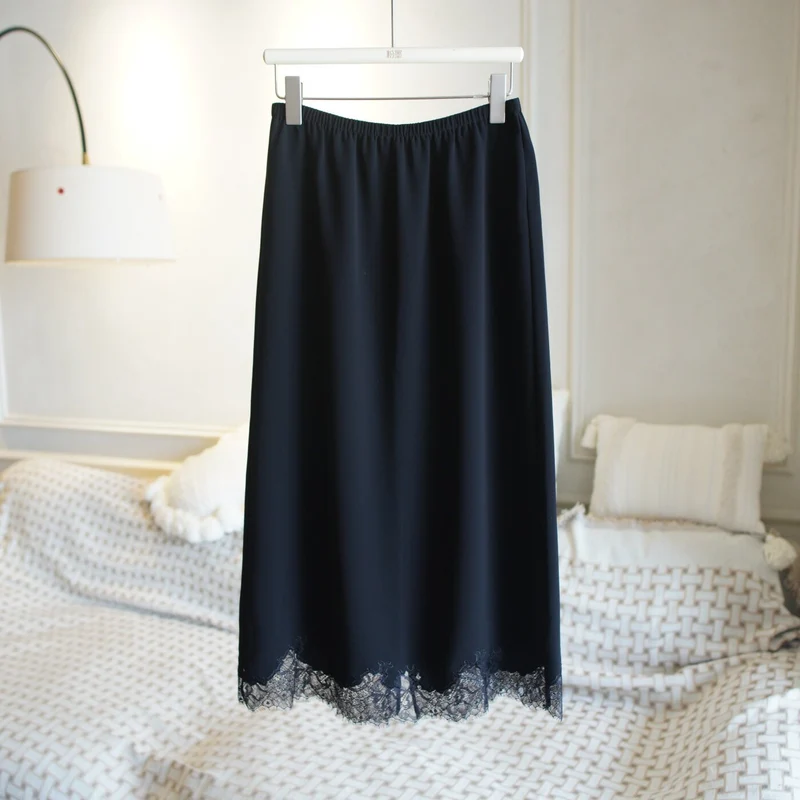 Damen Eleganter Maxirock mit dekorativer Spitzenborte Nord Taschen