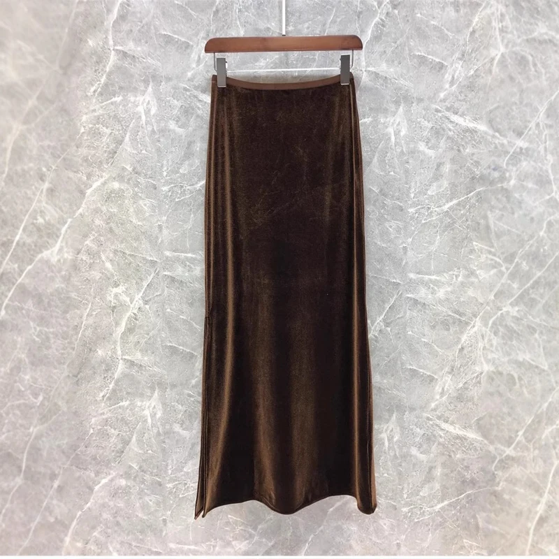 Damen Eleganter Maxirock aus schimmerndem Material Nord Taschen