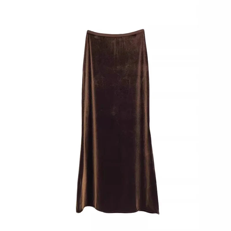 Damen Eleganter Maxirock aus schimmerndem Material Nord Taschen