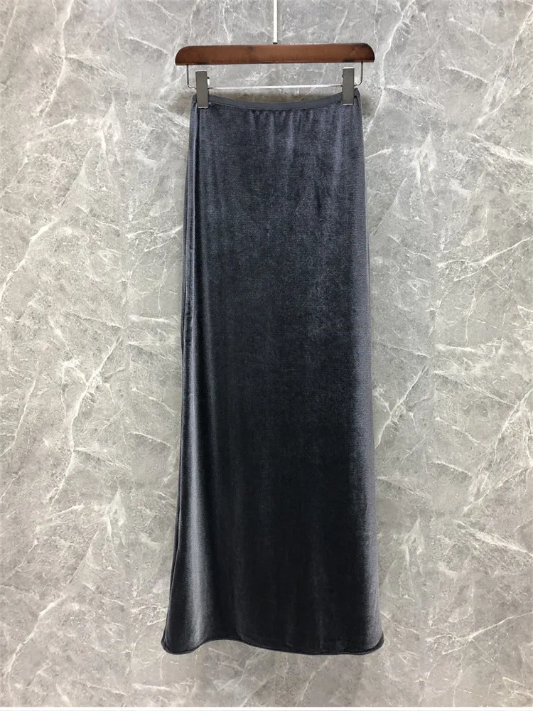 Damen Eleganter Maxirock aus schimmerndem Material Nord Taschen