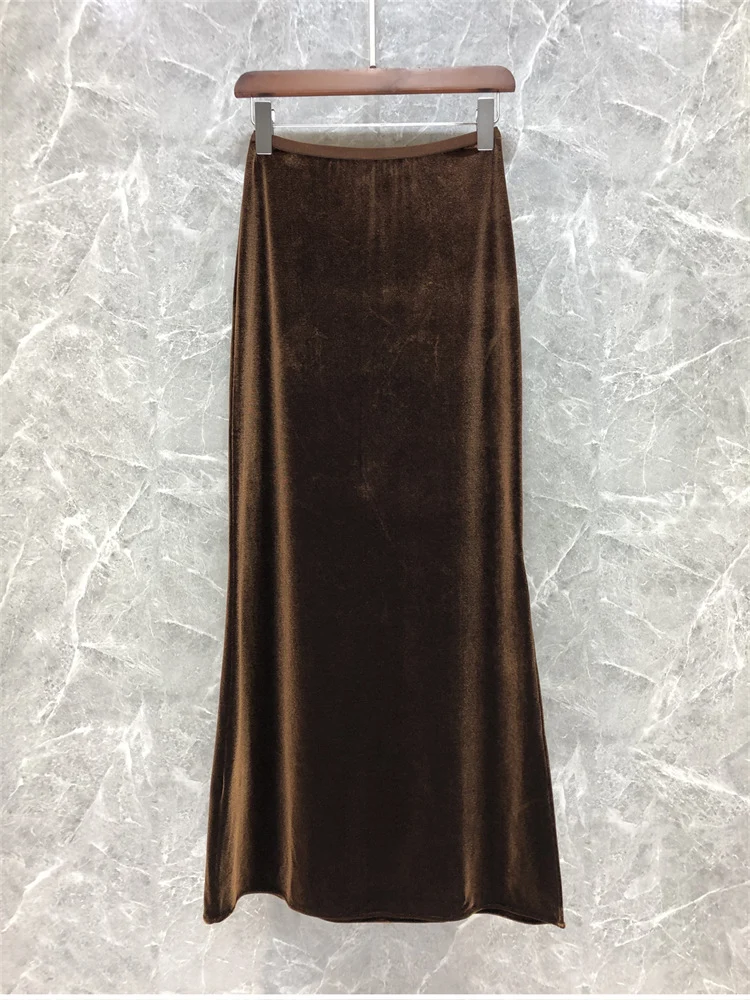 Damen Eleganter Maxirock aus schimmerndem Material Nord Taschen