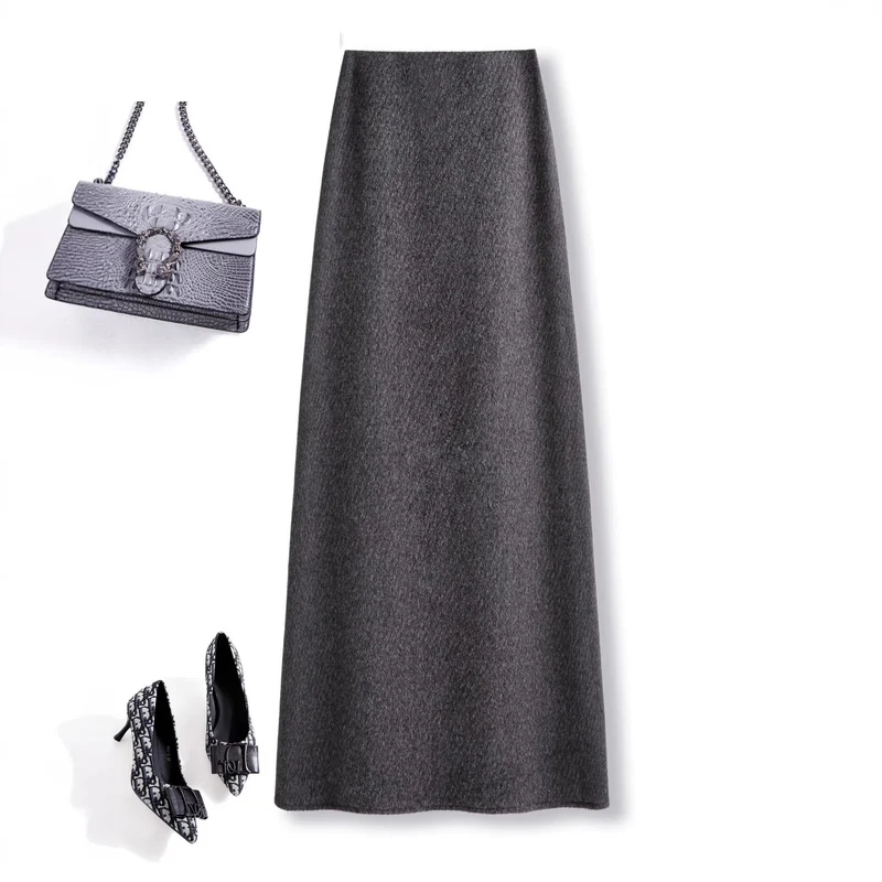 Damen Eleganter Maxirock aus hochwertigem Wollmix Nord Taschen