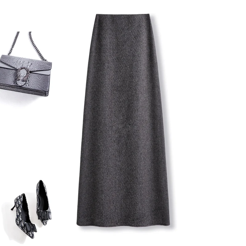 Damen Eleganter Maxirock aus hochwertigem Wollmix Nord Taschen