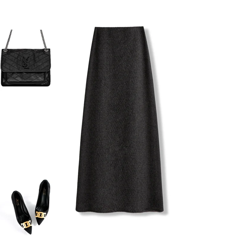 Damen Eleganter Maxirock aus hochwertigem Wollmix Nord Taschen