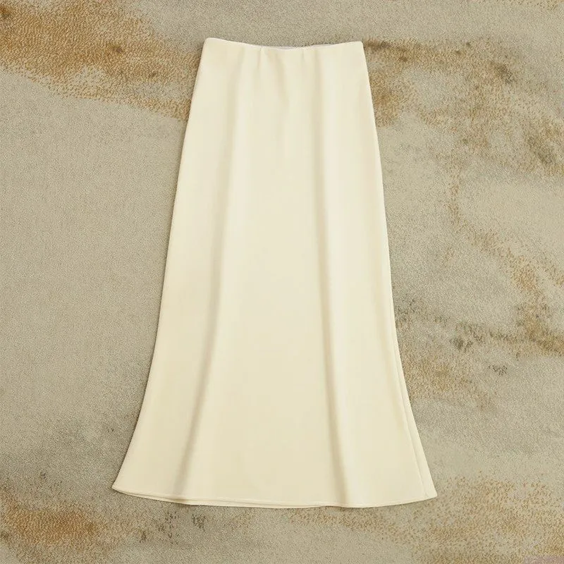 Damen Eleganter Maxirock aus hochwertigem Satin Nord Taschen