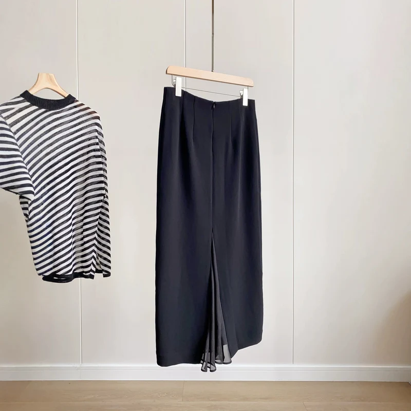 Damen Eleganter Maxirock aus hochwertigem fließendem Material Nord Taschen