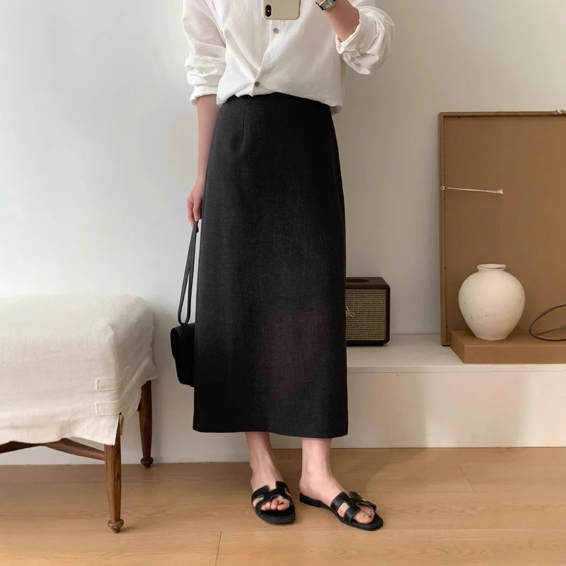 Damen Eleganter Maxi-Rock mit hohem Bund und zeitlosem Schnitt Nord Taschen