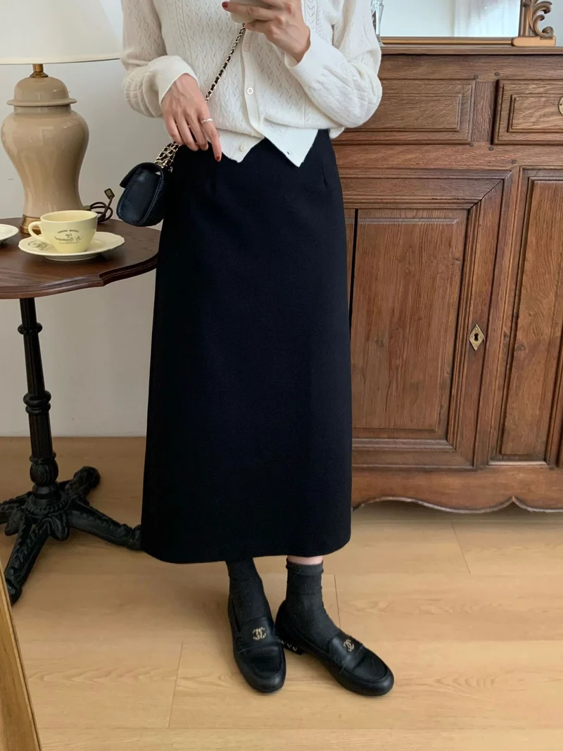 Damen Eleganter Maxi-Rock mit hohem Bund und zeitlosem Schnitt Nord Taschen