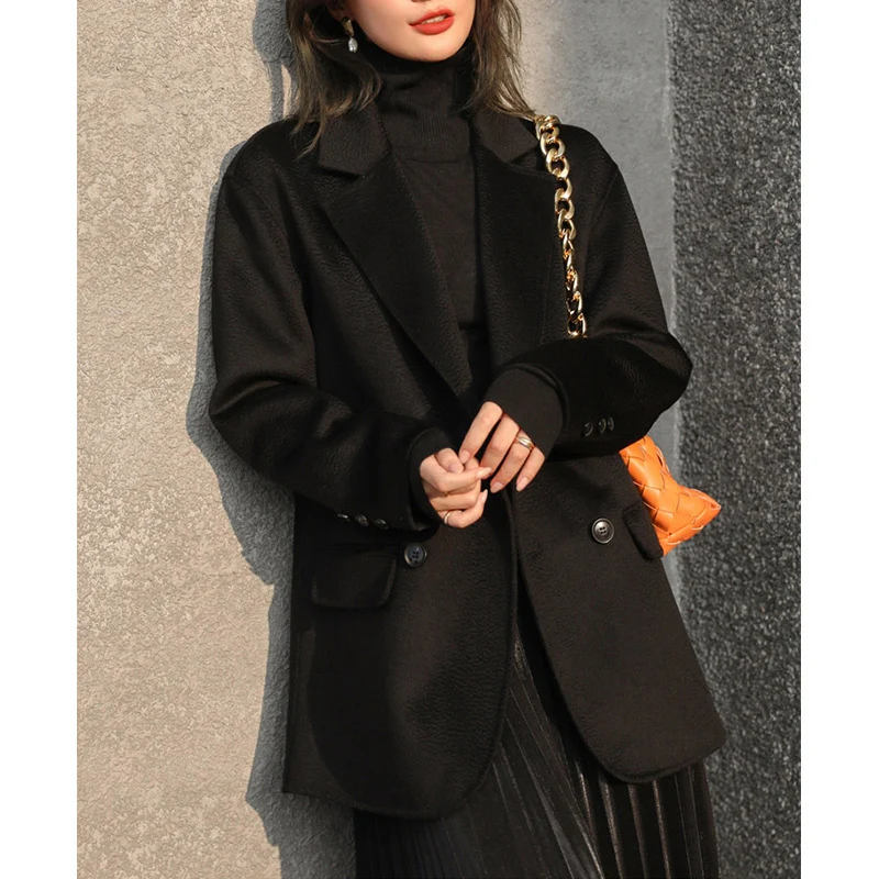 Damen Eleganter Langblazer mit doppelter Knopfleiste Nord Taschen