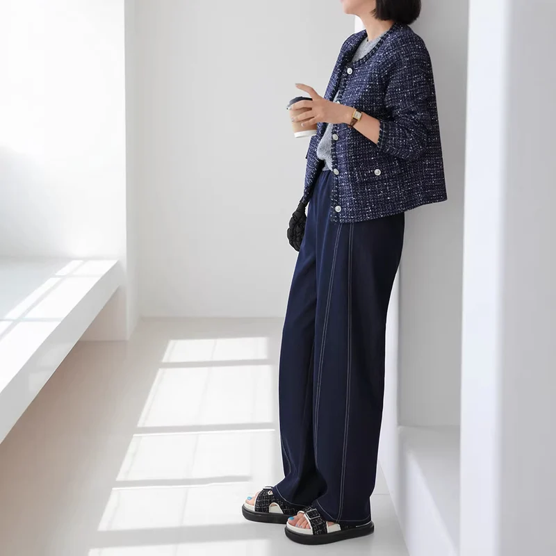Damen Eleganter kurzarm Tweedmantel Nord Taschen