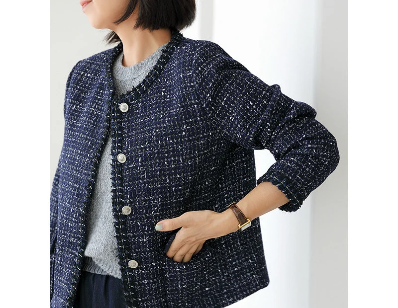 Damen Eleganter kurzarm Tweedmantel Nord Taschen