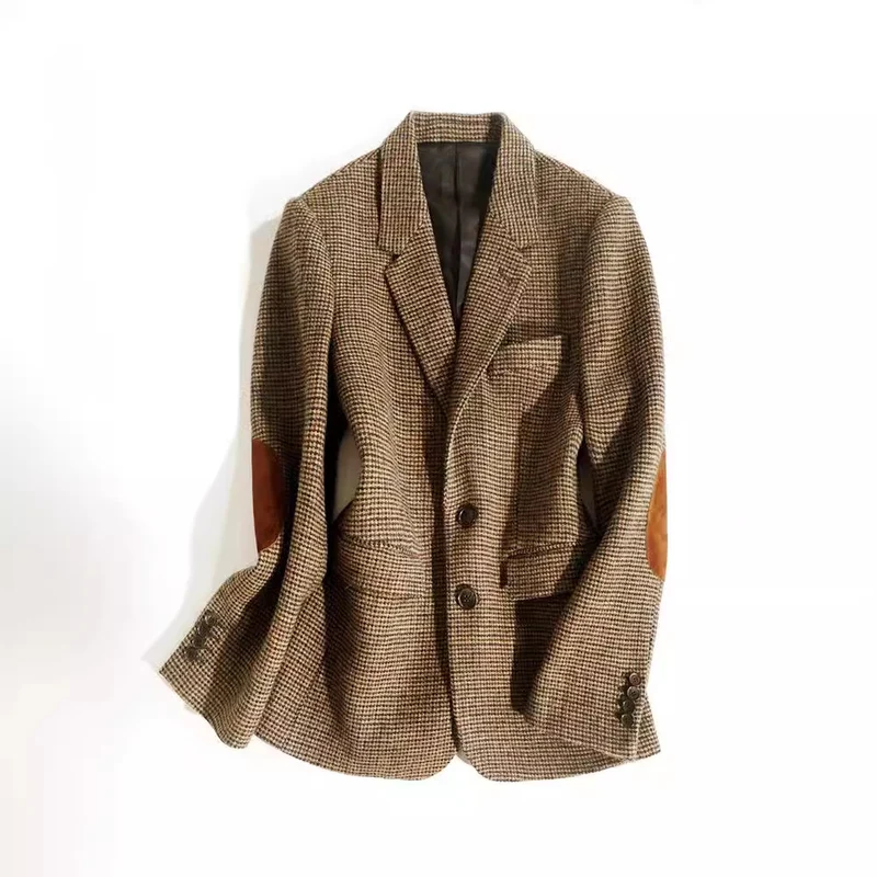Damen Eleganter Karierter Blazer Nord Taschen