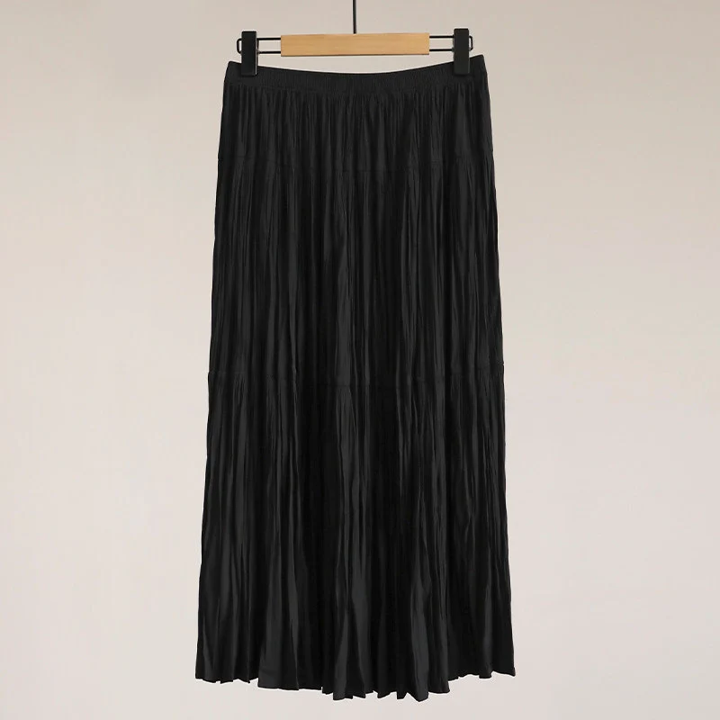 Damen Eleganter Faltenrock mit hohem Bund und fließendem Stoff Nord Taschen