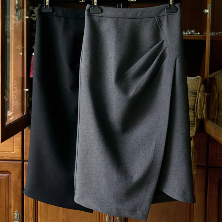 Damen Eleganter Faltenrock mit asymmetrischem Design Nord Taschen