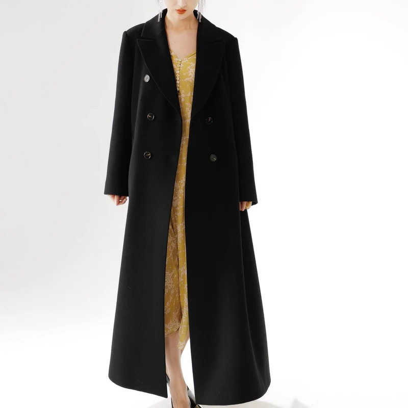 Damen Eleganter Doppeltbreasted Mantel Nord Taschen