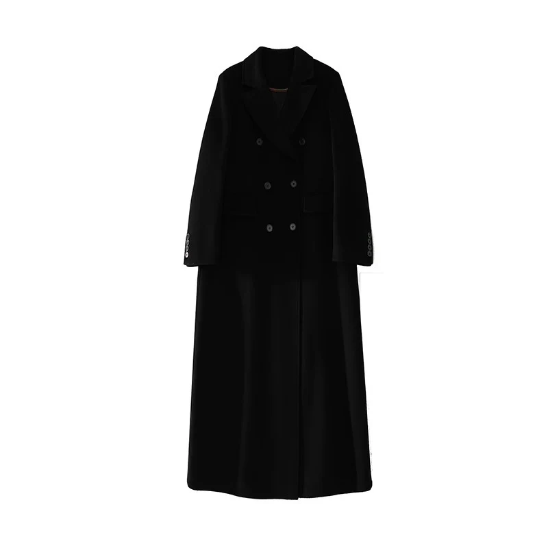 Damen Eleganter Doppeltbreasted Mantel Nord Taschen