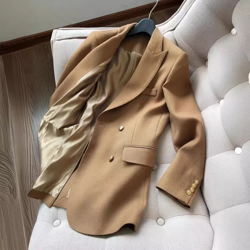 Damen Eleganter Doppeltbreasted Blazer Nord Taschen