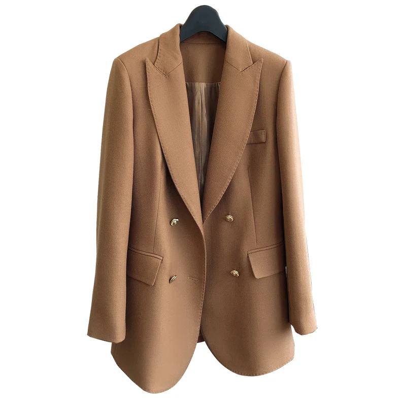 Damen Eleganter Doppeltbreasted Blazer Nord Taschen