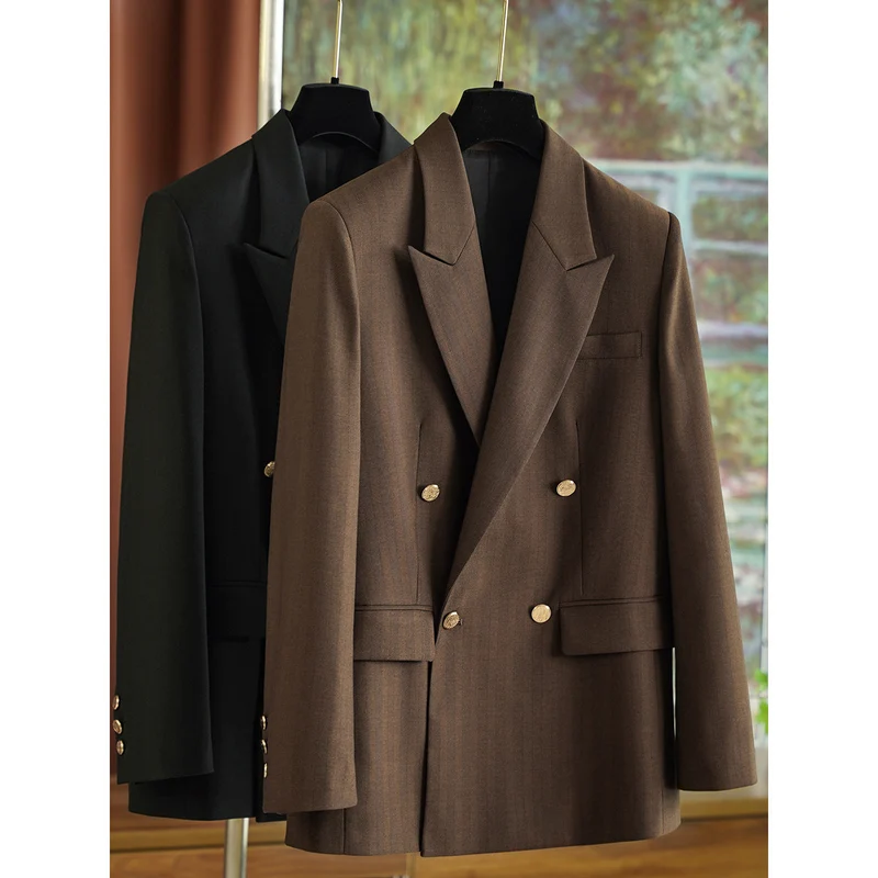 Damen Eleganter Doppeltbreasted Blazer Nord Taschen 1789269052