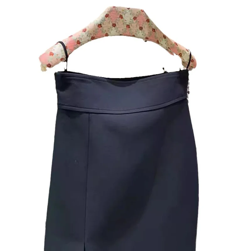 Damen Eleganter Bleistiftrock mit Schlitz Nord Taschen
