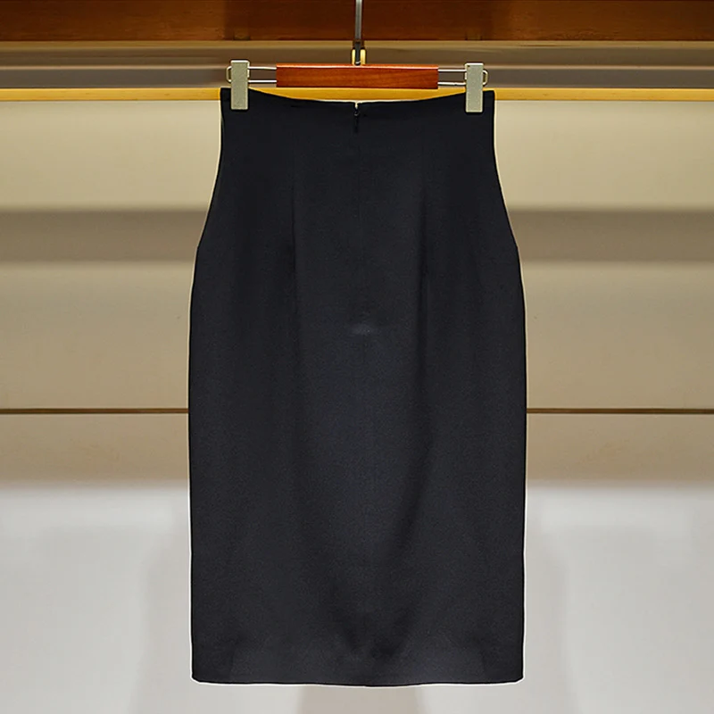 Damen Eleganter Bleistiftrock mit Knopfdetails Nord Taschen