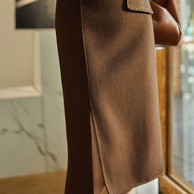 Damen Eleganter Bleistiftrock mit hohem Schlitz und tailliertem Schnitt Nord Taschen
