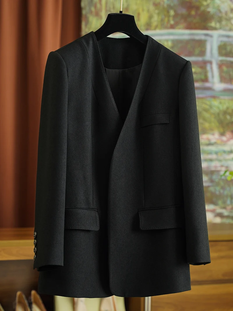 Damen Eleganter Blazer ohne Verschluss Nord Taschen