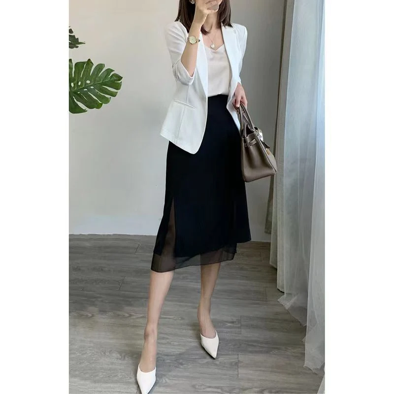Damen Eleganter Blazer mit kurzem Arm Nord Taschen