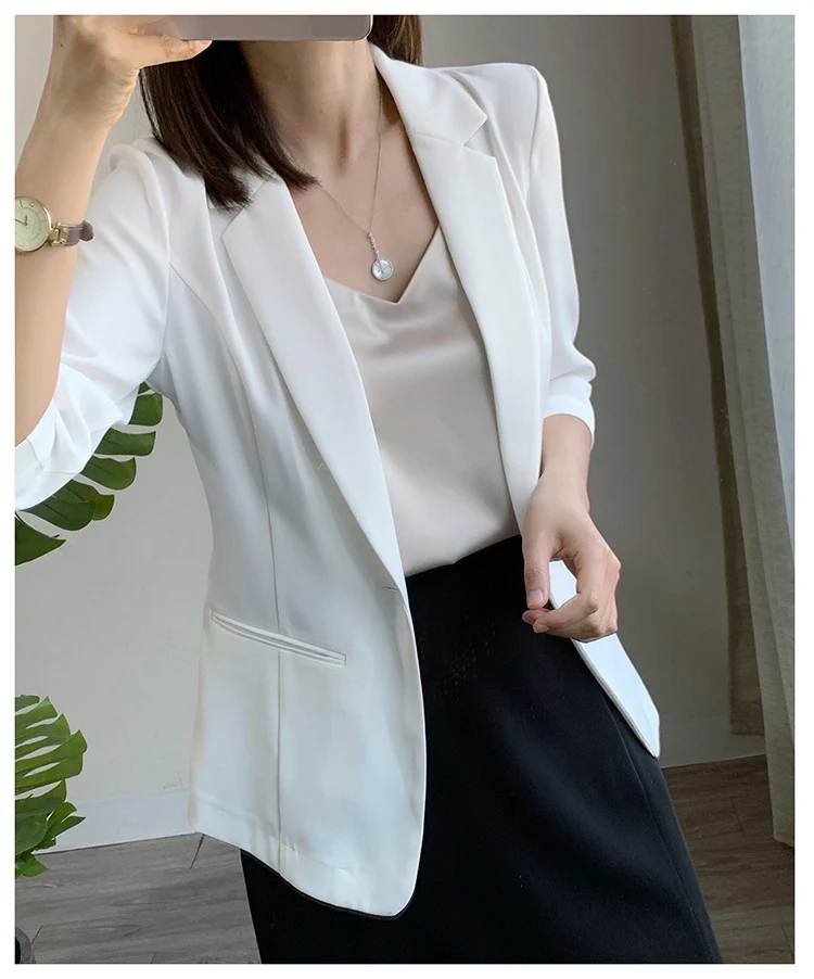 Damen Eleganter Blazer mit kurzem Arm Nord Taschen