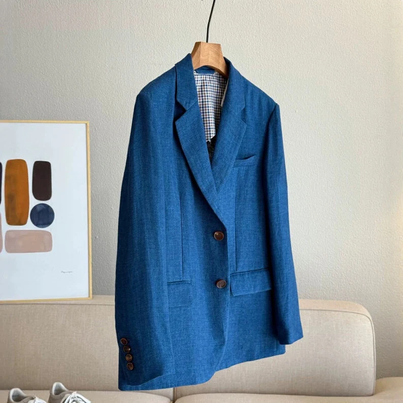 Damen Eleganter Blazer aus hochwertigem Leinen Nord Taschen