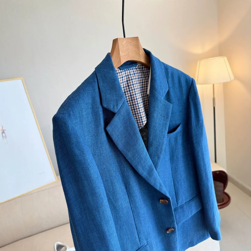 Damen Eleganter Blazer aus hochwertigem Leinen Nord Taschen