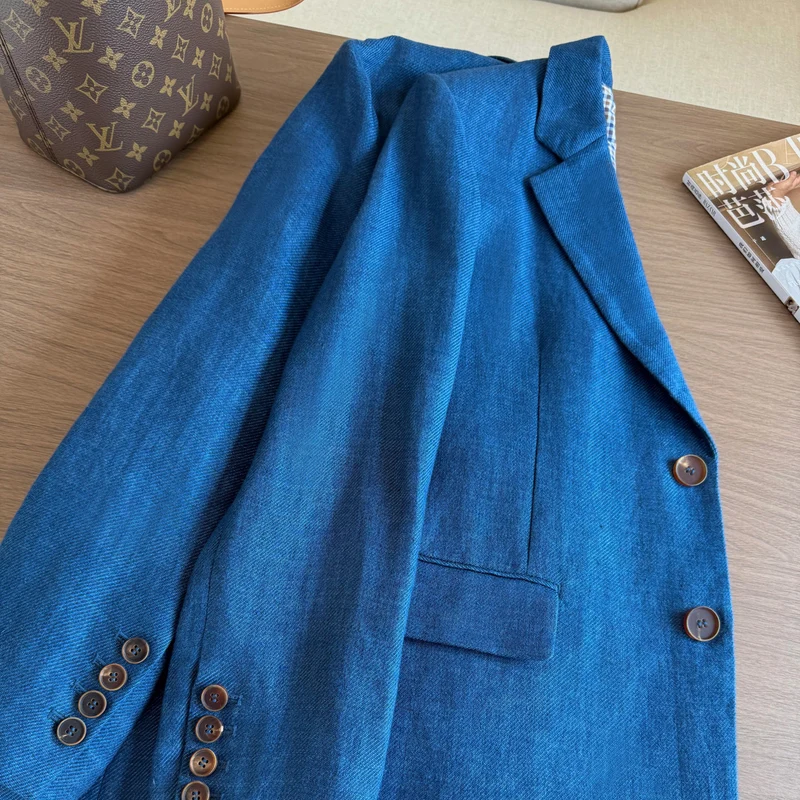 Damen Eleganter Blazer aus hochwertigem Leinen Nord Taschen