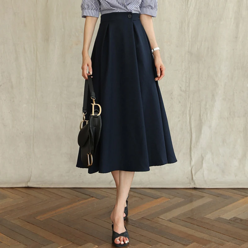 Damen Eleganter A-Linien Midi-Rock Nord Taschen