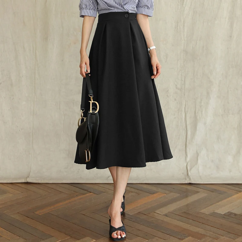 Damen Eleganter A-Linien Midi-Rock Nord Taschen