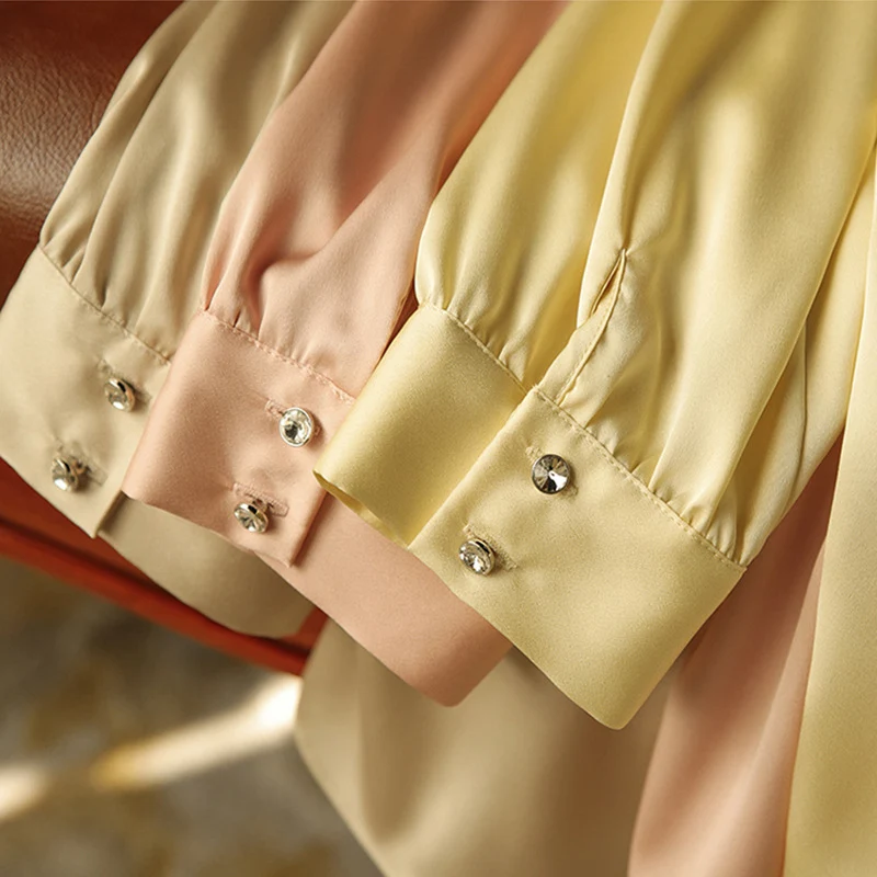 Damen Elegante Wickelbluse mit Taillenbund Nord Taschen