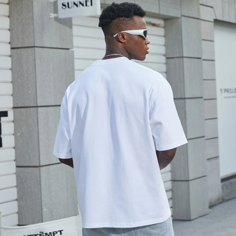 Herren Oversize T-Shirt aus schwerer Bio-Baumwolle mit weitem Schnitt Nord Taschen