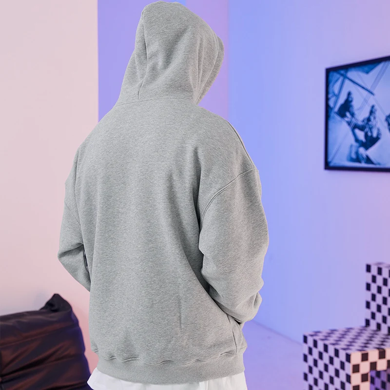 Herren Oversize Kapuzenpullover aus French-Terry mit Kängurutasche Nord Taschen