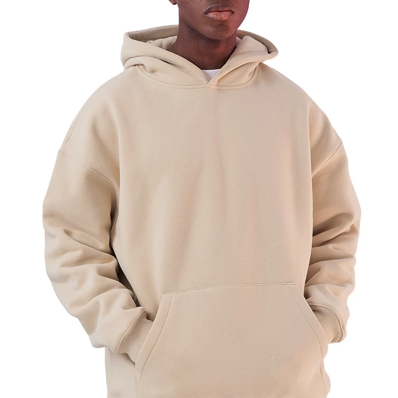 Herren Oversize-Heavyweight Baumwoll-Kapuzenpullover mit Kängurutasche Nord Taschen