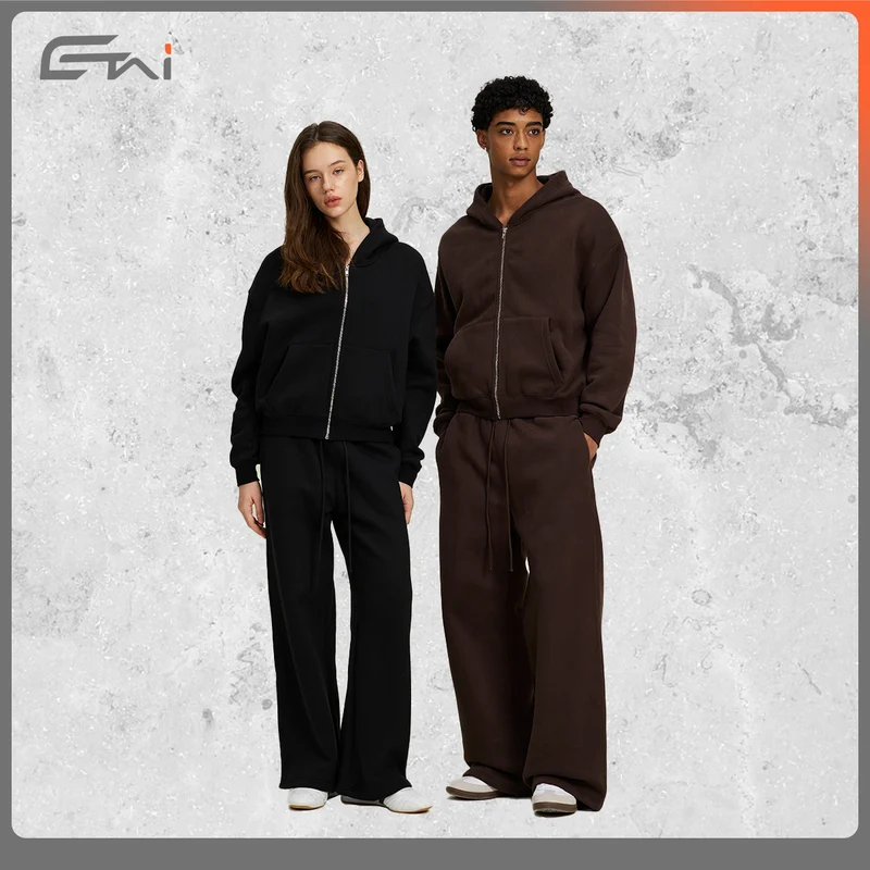 Damen Zweiteiliges Lounge-Set mit Cropped Kapuzen-Zipjacke und weiter hochgeschnittener Sweathose Nord Taschen