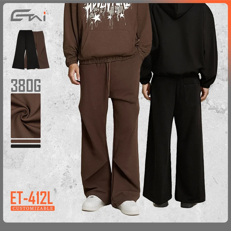 Damen Weite High‑Waist Sweathose mit elastischem Bund, Kordelzug und weitem Bein Nord Taschen