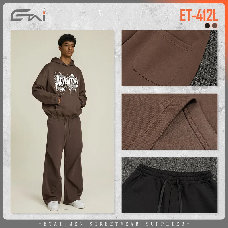 Damen Weite High‑Waist Sweathose mit elastischem Bund, Kordelzug und weitem Bein Nord Taschen