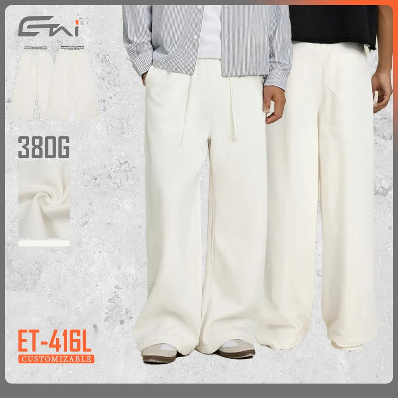 Damen Weite Culotte-Sweathose mit hohem Bund und gestreiftem Rippbündchen Nord Taschen