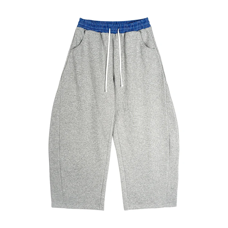 Damen Weite Cropped-Sweathose mit tiefem Schritt, Kordelzug und kontrastierendem Bund Nord Taschen